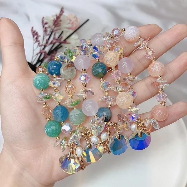 link, chain 2021 trend bohemia colorful shiny shell shape crystal bracelets on hand for women female egirl summer fashion party jewelry gift, Black
link, chain 2021 trend bohemia colorful shiny shell shape crystal bracelets on hand for women female egirl summer fashion party jewelry gift, Black
