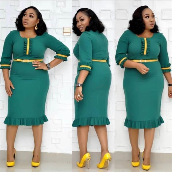 hgte new spring autumn elegant african women o-neck polyester knee-length dress -2xl 210331, Black;gray
hgte new spring autumn elegant african women o-neck polyester knee-length dress -2xl 210331, Black;gray