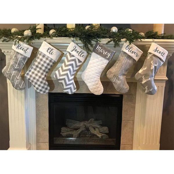 christmas decorations 100pcs/lot factory direct sale stocking creative stripe plaid white elk grey
christmas decorations 100pcs/lot factory direct sale stocking creative stripe plaid white elk grey