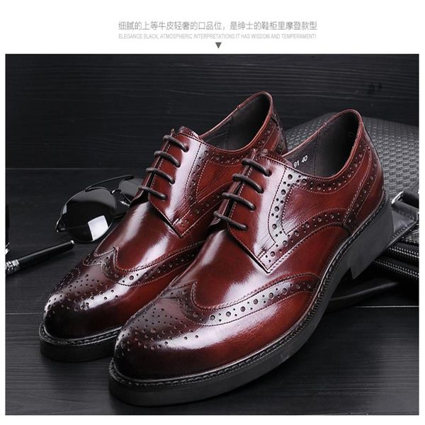 european style atmospheric men's thick-soled round-toe leather shoes, brooch carved laces, breathable business suits, single lea dress, Black
european style atmospheric men's thick-soled round-toe leather shoes, brooch carved laces, breathable business suits, single lea dress, Black