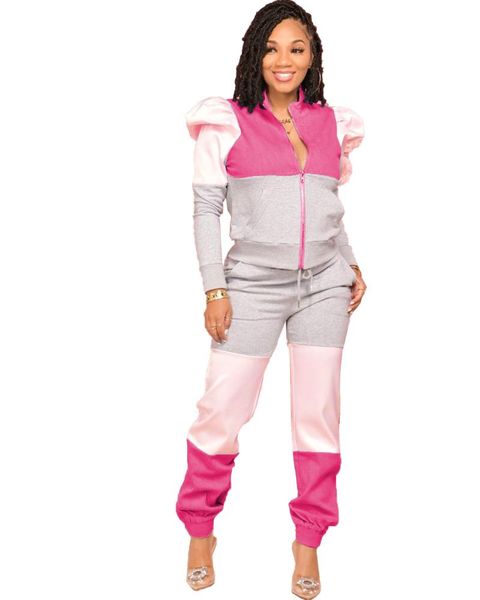 women's two piece pants 2021 autumn ladies fashion self-cultivation temperament zipper stitching color puff sleeve sports sweater suit, White
women's two piece pants 2021 autumn ladies fashion self-cultivation temperament zipper stitching color puff sleeve sports sweater suit, White