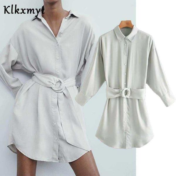 klkxmyt za dress women chic fashion shirts mini vintage long sleeve lapel with belt female party es mujer 210527, Black;gray
klkxmyt za dress women chic fashion shirts mini vintage long sleeve lapel with belt female party es mujer 210527, Black;gray
