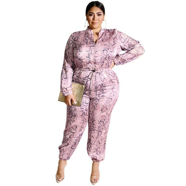 women's jumpsuits & rompers plus size snake pattern jumpsuit slae zipper drawstring foot casual with belt temperament office, Black;white
women's jumpsuits & rompers plus size snake pattern jumpsuit slae zipper drawstring foot casual with belt temperament office, Black;white