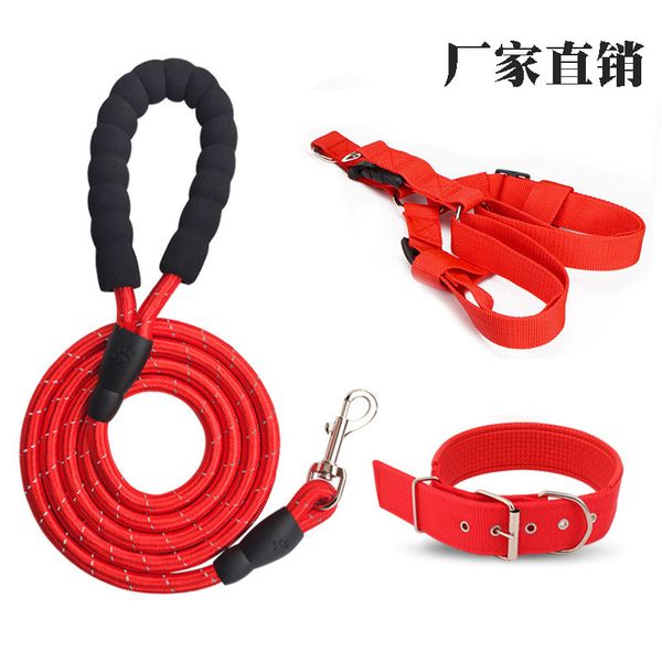 three-piece set reflective dog leashes & collars chest strap safety leads harness nylon material
three-piece set reflective dog leashes & collars chest strap safety leads harness nylon material