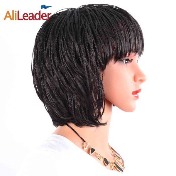 chemical fiber wig three strand head box hand ed dirty braid short hair cover, Black
chemical fiber wig three strand head box hand ed dirty braid short hair cover, Black