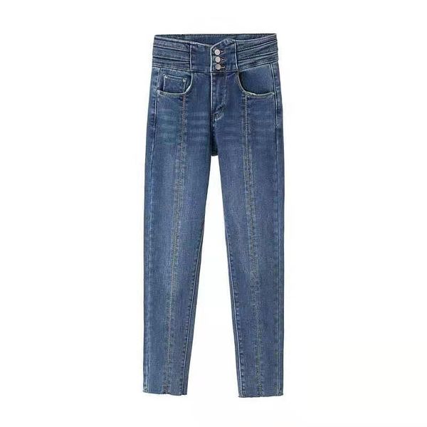high-waisted jeans plus size women's 2021 spring and summer slim-fitting fat mm elastic hole drilled small feet nine-point pants, Blue
high-waisted jeans plus size women's 2021 spring and summer slim-fitting fat mm elastic hole drilled small feet nine-point pants, Blue