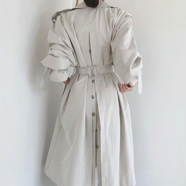 women's trench coats coat korean chic british style lapel double row buckle with open waist design medium and long windbreaker, Tan;black
women's trench coats coat korean chic british style lapel double row buckle with open waist design medium and long windbreaker, Tan;black