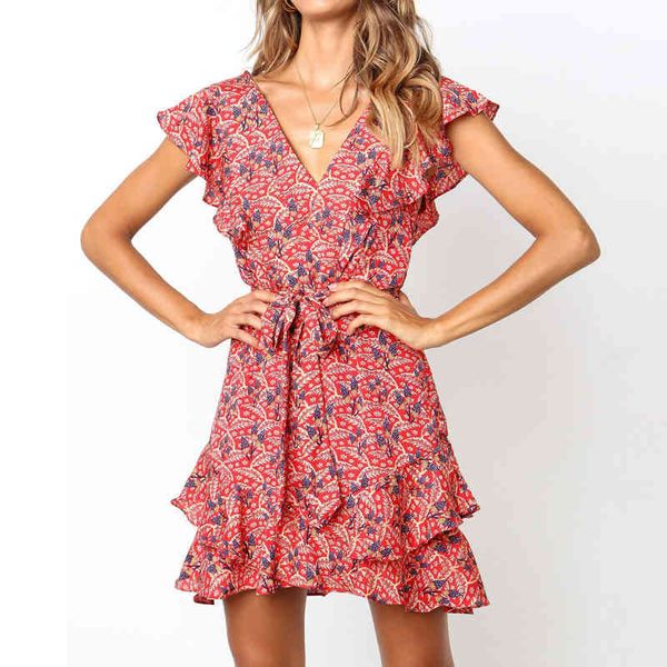 summer v neck women floral print sashes beach boho ruffles a-line mini sun elegant party vestidos, Black;gray
summer v neck women floral print sashes beach boho ruffles a-line mini sun elegant party vestidos, Black;gray