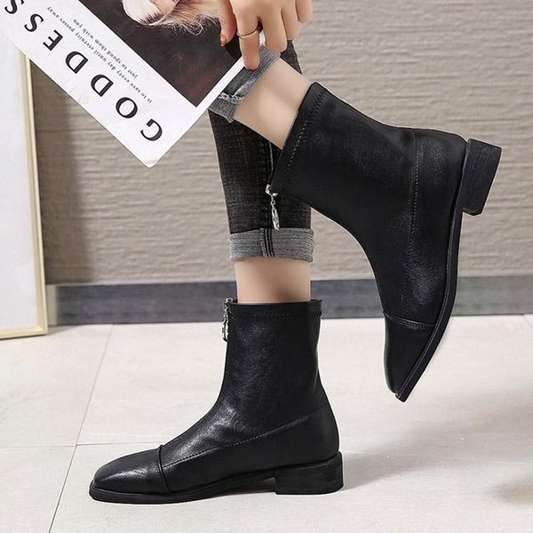 boots zip stitch ankle for women square toe booties flat boot riding 2021 autumn winter fashion botas retro mujer 8494l, Black
boots zip stitch ankle for women square toe booties flat boot riding 2021 autumn winter fashion botas retro mujer 8494l, Black