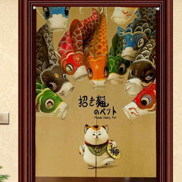 party decoration customized japanese style maneki neko koi curtain restaurant kitchen partition semi handmade cloth door cover
party decoration customized japanese style maneki neko koi curtain restaurant kitchen partition semi handmade cloth door cover