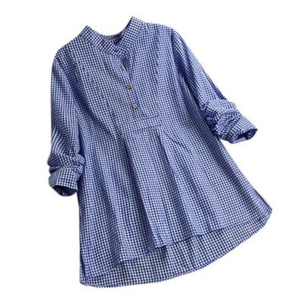 women's blouses & shirts s-2xl women fashion long sleeve check plaid shirt elegant v neck blouse casual loose plus size ol, White
women's blouses & shirts s-2xl women fashion long sleeve check plaid shirt elegant v neck blouse casual loose plus size ol, White