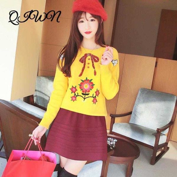 women's sweaters vintage brand design spring summer luxury jumper 2002 women pullover embroidery beaded bow yellow embroidered sweater, White;black
women's sweaters vintage brand design spring summer luxury jumper 2002 women pullover embroidery beaded bow yellow embroidered sweater, White;black