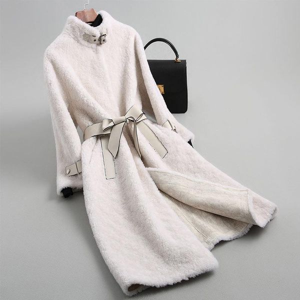 women's wool & blends 2021 women cashmere beige coat elegant furry fashion winter warm with belt long pocket casaco feminino, Black
women's wool & blends 2021 women cashmere beige coat elegant furry fashion winter warm with belt long pocket casaco feminino, Black