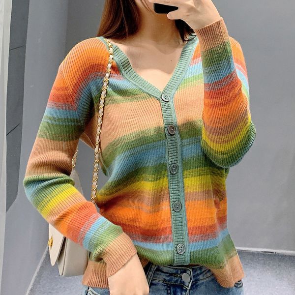sweaters winter knitted rainbow cardigans for women casual striped sweater ladies runway brand loose jumper, White;black
sweaters winter knitted rainbow cardigans for women casual striped sweater ladies runway brand loose jumper, White;black