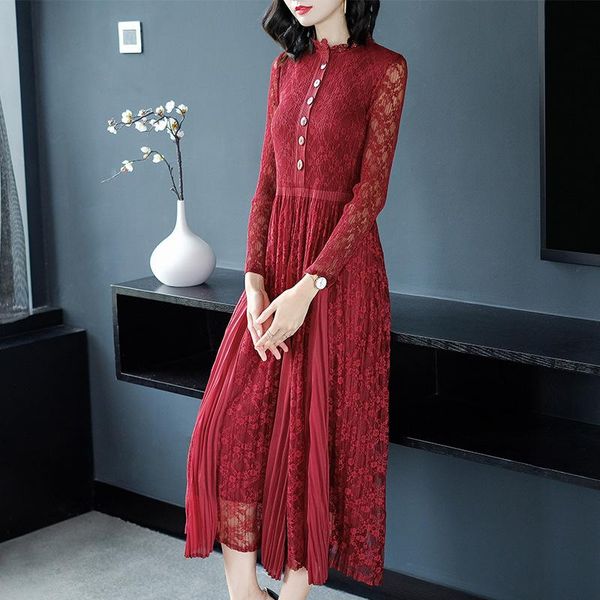 casual dresses spring and autumn 2021 high-grade lace in long tall waist, cultivate morality show thin render dress, Black;gray
casual dresses spring and autumn 2021 high-grade lace in long tall waist, cultivate morality show thin render dress, Black;gray