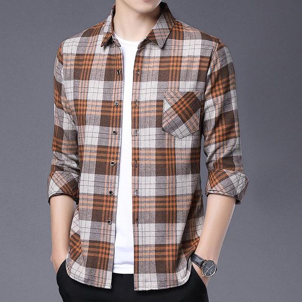 men's casual shirts men middle-aged 2021 plaid shirt daily long sleeve autumn and winter england style, White;black
men's casual shirts men middle-aged 2021 plaid shirt daily long sleeve autumn and winter england style, White;black