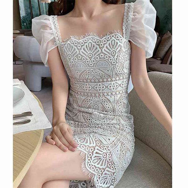 summer women mini party dress puff sleeve elegant lady white lace bodycon pencil 210513, Black;gray
summer women mini party dress puff sleeve elegant lady white lace bodycon pencil 210513, Black;gray