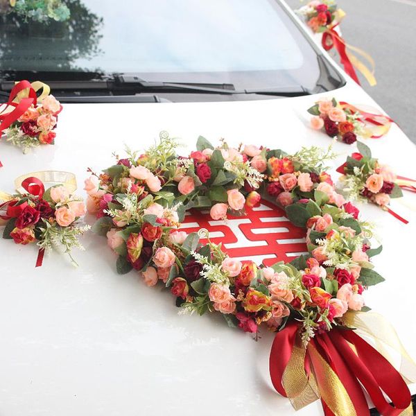 the festive red wedding car decoration set creative front flower full of latte decorative flowers & wreaths
the festive red wedding car decoration set creative front flower full of latte decorative flowers & wreaths