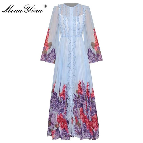 casual dresses moaayina fashion designer dress spring summer women's flare sleeve ribbon ruffles print chiffon vacation, Black;gray
casual dresses moaayina fashion designer dress spring summer women's flare sleeve ribbon ruffles print chiffon vacation, Black;gray