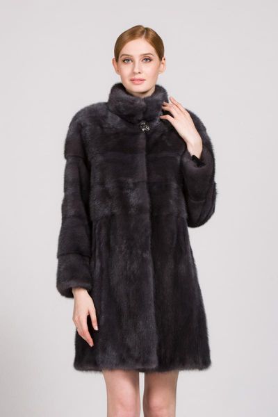 women's fur & faux stand collar with striped cut full pelt dark grey fashionable woman natural mink coat, Black
women's fur & faux stand collar with striped cut full pelt dark grey fashionable woman natural mink coat, Black