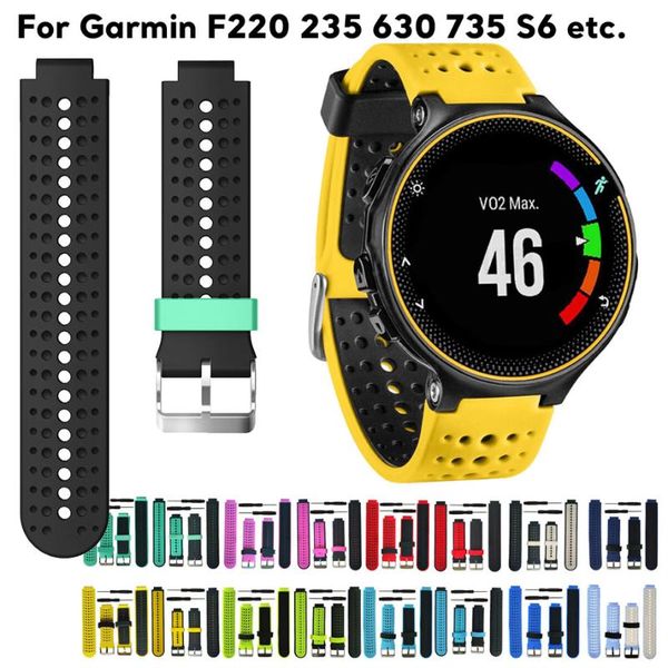 watch bands dual color silicone watchband for garmin forerunner 220 230 235 620 735 s6 strap soft rubber replacement wrist belt, Black;brown
watch bands dual color silicone watchband for garmin forerunner 220 230 235 620 735 s6 strap soft rubber replacement wrist belt, Black;brown