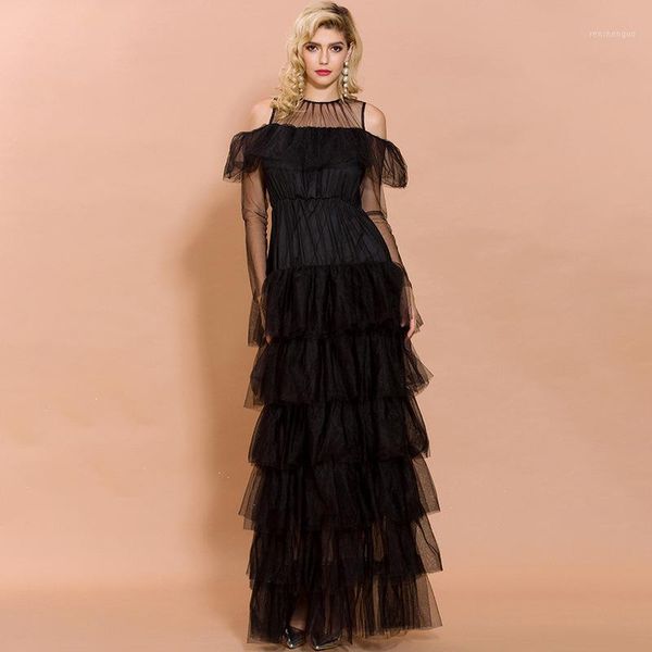 casual dresses party women summer dress female 2021 naked shoulder perspective mesh cake sundress long, Black;gray
casual dresses party women summer dress female 2021 naked shoulder perspective mesh cake sundress long, Black;gray