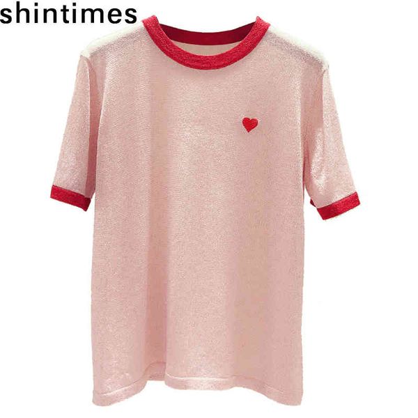 women's t-shirt shintimes korean fashion tshirt woman summer t women thin knitted short sleeve casual loose tee femme jvvx, White
women's t-shirt shintimes korean fashion tshirt woman summer t women thin knitted short sleeve casual loose tee femme jvvx, White