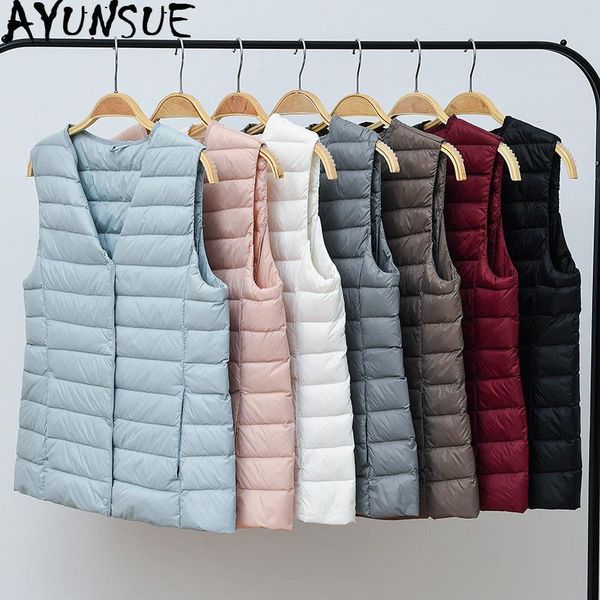 women's vests ayunsue 2021 puffer vest women ultra light down jacket sleeveless short waistcoat chalecos para mujer rsmj1001 kj3079, Black;white
women's vests ayunsue 2021 puffer vest women ultra light down jacket sleeveless short waistcoat chalecos para mujer rsmj1001 kj3079, Black;white