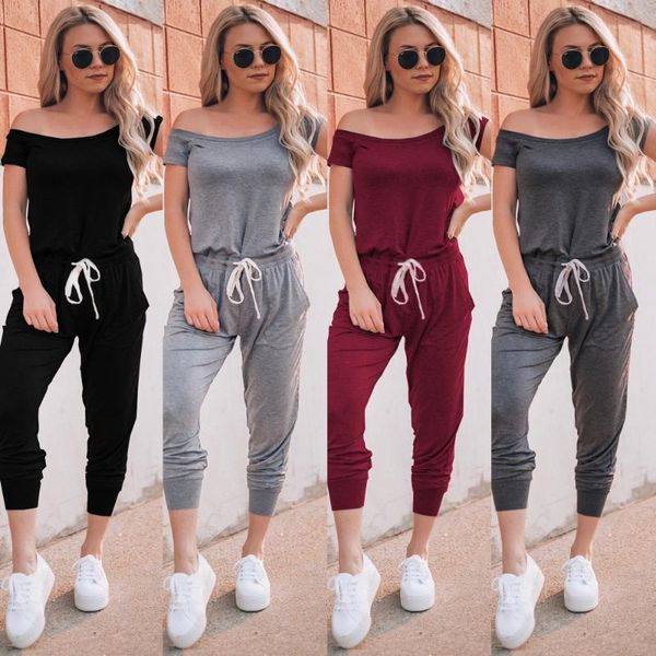 women's jumpsuits & rompers casual off shoulder jumpsuit bodycon short sleeve romper trousers women 2021 arrival, Black;white
women's jumpsuits & rompers casual off shoulder jumpsuit bodycon short sleeve romper trousers women 2021 arrival, Black;white