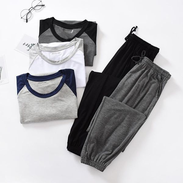 man pajamas / housewear with pocket set of 2 soft modal short t-shirt long pants men's sleepwear, Black;brown
man pajamas / housewear with pocket set of 2 soft modal short t-shirt long pants men's sleepwear, Black;brown