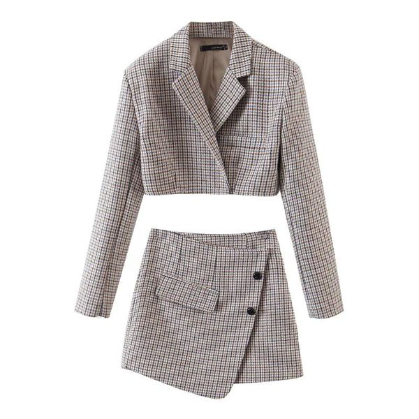 two piece dress bbwm autumn women two-piece set vintage plaid office lady hidden breasted short blazer female casual slim high waist skirt s, White
two piece dress bbwm autumn women two-piece set vintage plaid office lady hidden breasted short blazer female casual slim high waist skirt s, White