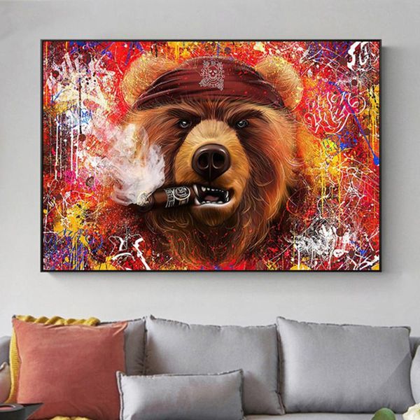 paintings smoking bear boss graffiti wall art prints abstract decor poster painting on canvas artwork picture for living room cuadros
paintings smoking bear boss graffiti wall art prints abstract decor poster painting on canvas artwork picture for living room cuadros