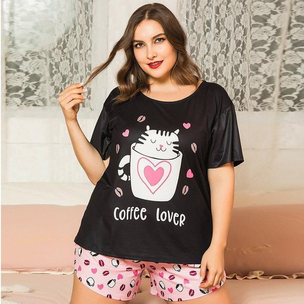 4xl women sleepwear plus size robes summer nice cartoon pajama sets short sleeve pajamas soft cat printing pyjamas autumn homewear, Black;red
4xl women sleepwear plus size robes summer nice cartoon pajama sets short sleeve pajamas soft cat printing pyjamas autumn homewear, Black;red