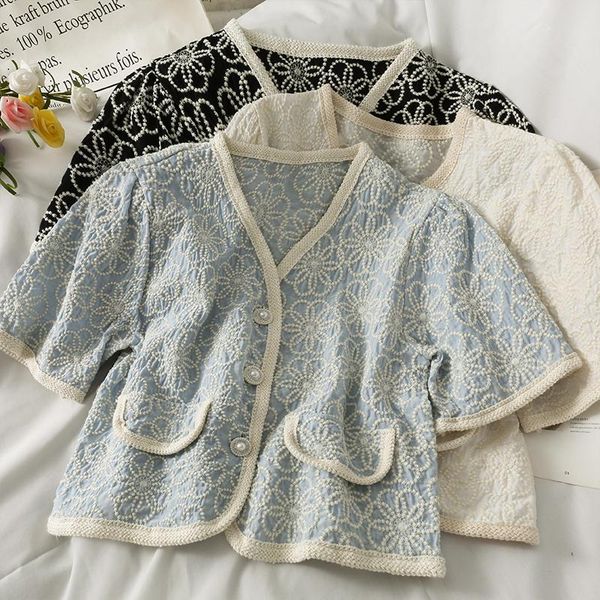women's blouses & shirts women fashion outdoor casual short sleeve flowers blouse ladies ol sweet girls student elegant daily basic, White
women's blouses & shirts women fashion outdoor casual short sleeve flowers blouse ladies ol sweet girls student elegant daily basic, White