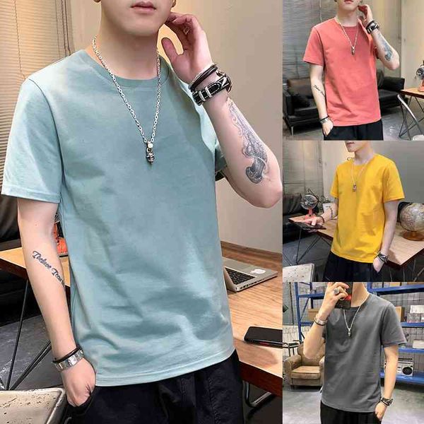 new men's cotton short sleeve t-shirt large men's round neck loose trendy brand solid color t-shirt, White;black
new men's cotton short sleeve t-shirt large men's round neck loose trendy brand solid color t-shirt, White;black