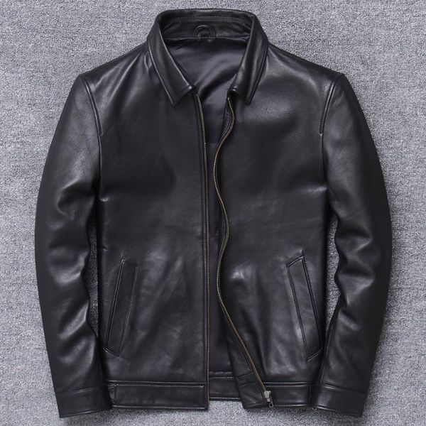 men's leather & faux haining genuine clothing dad dress middle age sheep skin jacket daily leisure time short fund vintage, Black
men's leather & faux haining genuine clothing dad dress middle age sheep skin jacket daily leisure time short fund vintage, Black