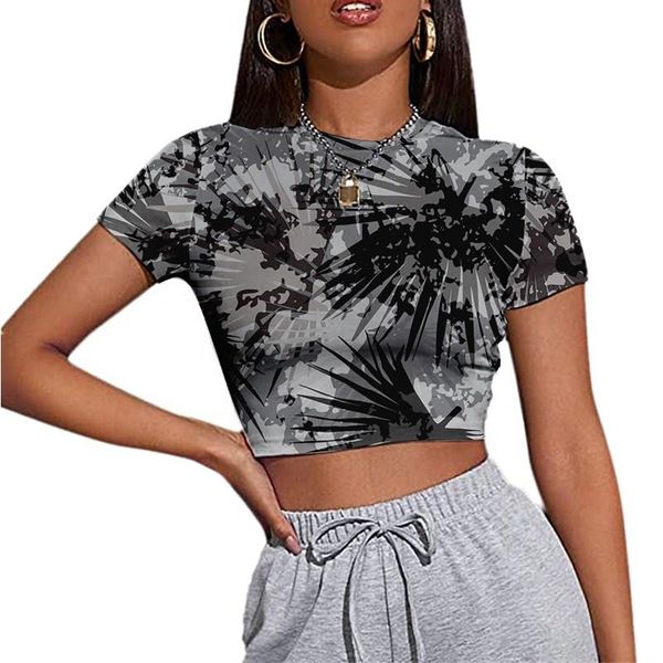 womens summer fashion casual crop t-shirt printed o-neck cotton short sleeve 5xl femmel women's, White
womens summer fashion casual crop t-shirt printed o-neck cotton short sleeve 5xl femmel women's, White