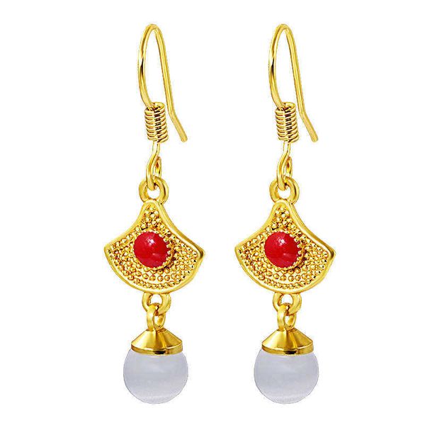 women's craft fan 24k gold plated charm earrings njge014 fashion wedding gift women yellow gold plate jewelry earring, Golden
women's craft fan 24k gold plated charm earrings njge014 fashion wedding gift women yellow gold plate jewelry earring, Golden