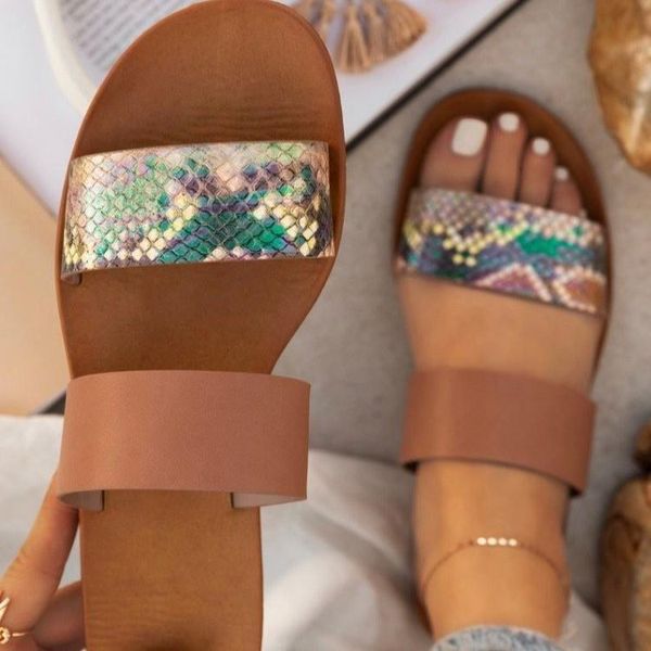 slippers summer snake print color women's flat-heeled gold sequin fashion large size shoes 35-43, Black
slippers summer snake print color women's flat-heeled gold sequin fashion large size shoes 35-43, Black