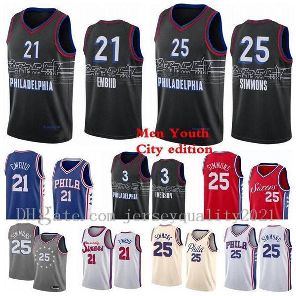 men kids basketball jerseys allen 3 iverson joel 21 embiid ben 25 simmons 2021 swingman city jersey edition white red breathable s-2xl, Black;red
men kids basketball jerseys allen 3 iverson joel 21 embiid ben 25 simmons 2021 swingman city jersey edition white red breathable s-2xl, Black;red