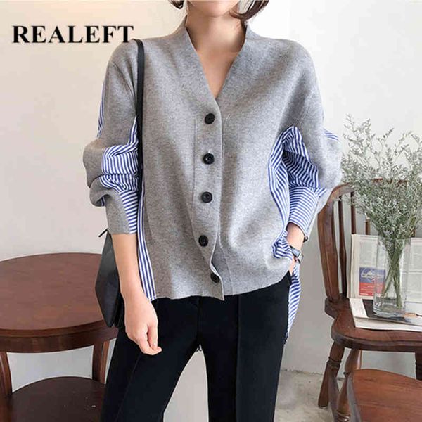 autumn winter striped patchwork women's cardigans sweater buttons knitted loose oversize sweaters female 210428, White
autumn winter striped patchwork women's cardigans sweater buttons knitted loose oversize sweaters female 210428, White