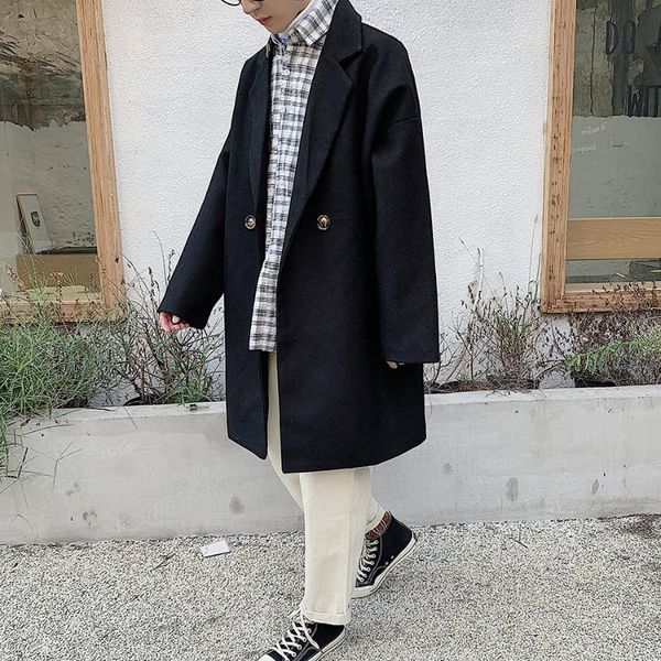 men's wool & blends winter thick woolen coat warmth and fashion casual long men streetwear loose cloth jacket mens overcoat m, Black
men's wool & blends winter thick woolen coat warmth and fashion casual long men streetwear loose cloth jacket mens overcoat m, Black