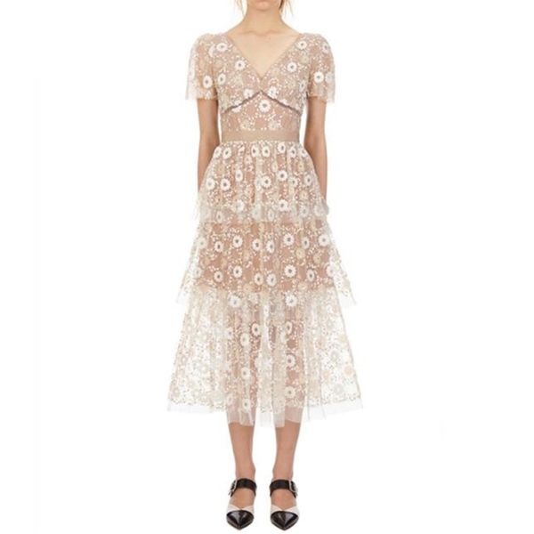 luxury design runway dress fashion summer women's mesh embroidery sequins short-sleeved long dresses 210520, Black;gray
luxury design runway dress fashion summer women's mesh embroidery sequins short-sleeved long dresses 210520, Black;gray