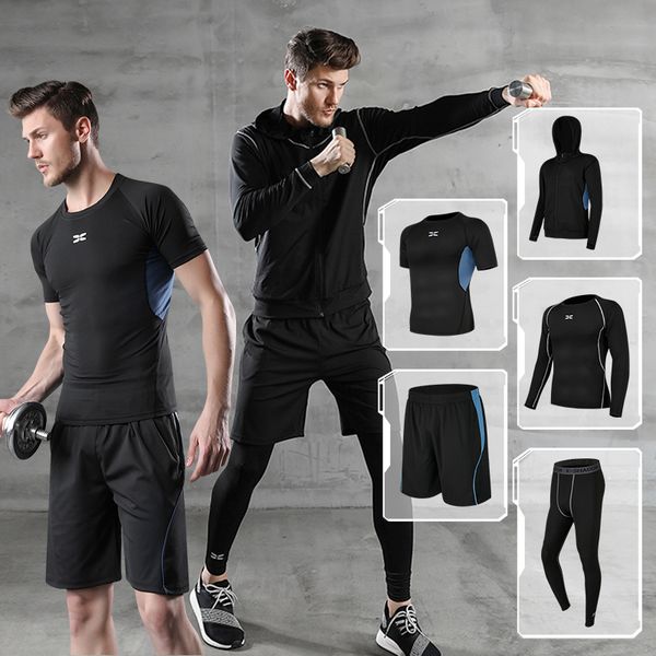fitness clothes mens soccer sports quick-drying tight training wear night morning running basketball suit summer gym, Black
fitness clothes mens soccer sports quick-drying tight training wear night morning running basketball suit summer gym, Black