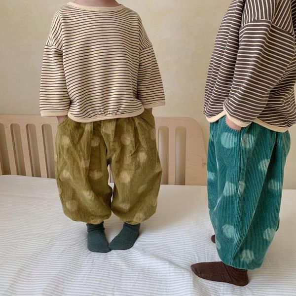 trousers children's wear spring and autumn polka dot corduroy pants boys girls baby toe knickers pants., Blue
trousers children's wear spring and autumn polka dot corduroy pants boys girls baby toe knickers pants., Blue