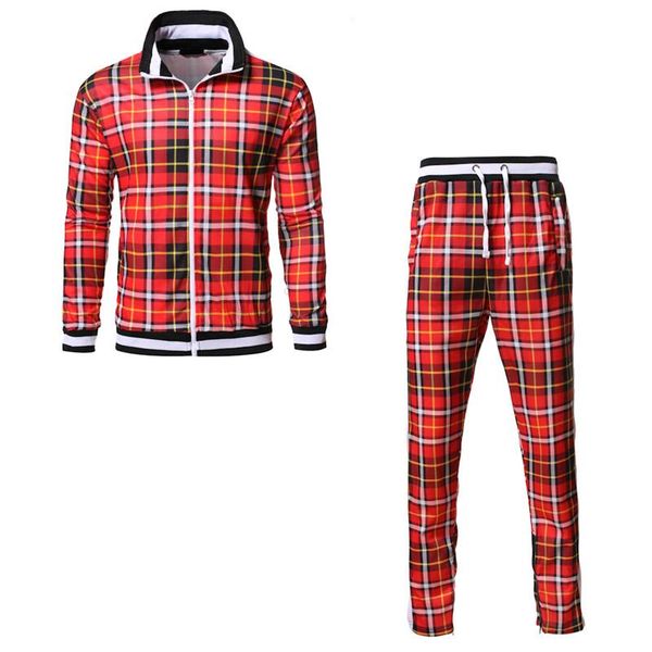 men's tracksuits tracksuit men autumn fashion plaid casual 2 pieces sets jacket+pants sportswear sports suit, Gray
men's tracksuits tracksuit men autumn fashion plaid casual 2 pieces sets jacket+pants sportswear sports suit, Gray
