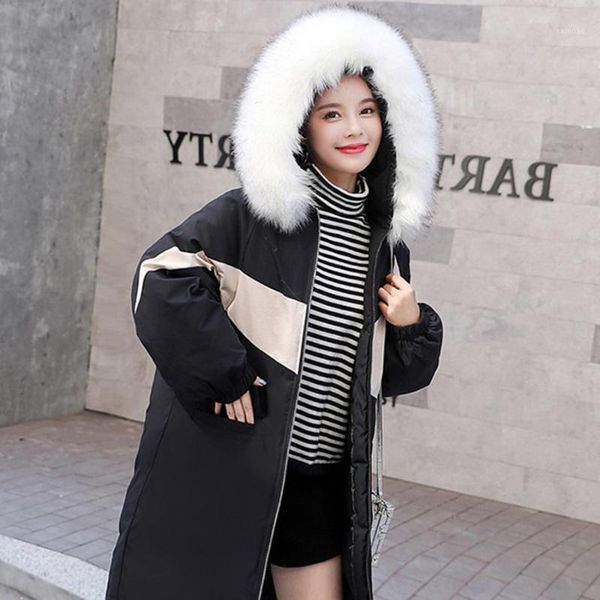 women's down & parkas big fur collar cotton parka autumn winter coat women clothes 2021 korean vintage warm thick manteau femme hiver, Black
women's down & parkas big fur collar cotton parka autumn winter coat women clothes 2021 korean vintage warm thick manteau femme hiver, Black