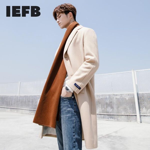 men's wool & blends iefb 2021 tweed coat korean style lapel mid long solid color slim fit thickened side slit pocket ins trend clothes, Black
men's wool & blends iefb 2021 tweed coat korean style lapel mid long solid color slim fit thickened side slit pocket ins trend clothes, Black