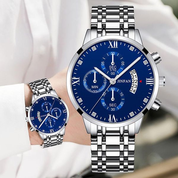 wristwatches men watch stainless steel wrist male luxury men's quartz watches waterproof automatic business relogio masculino, Slivery;brown
wristwatches men watch stainless steel wrist male luxury men's quartz watches waterproof automatic business relogio masculino, Slivery;brown