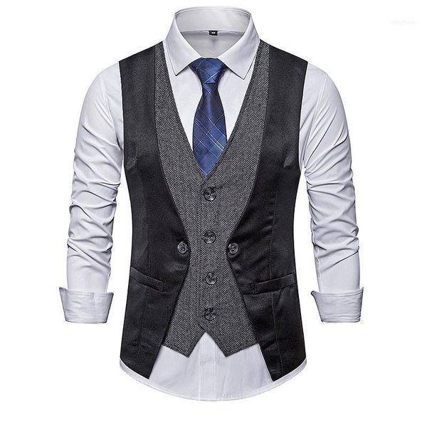 men's vests suit vest jacket waistcoat fake two-pieces v neck casual party patchwork vest1, Black;white
men's vests suit vest jacket waistcoat fake two-pieces v neck casual party patchwork vest1, Black;white
